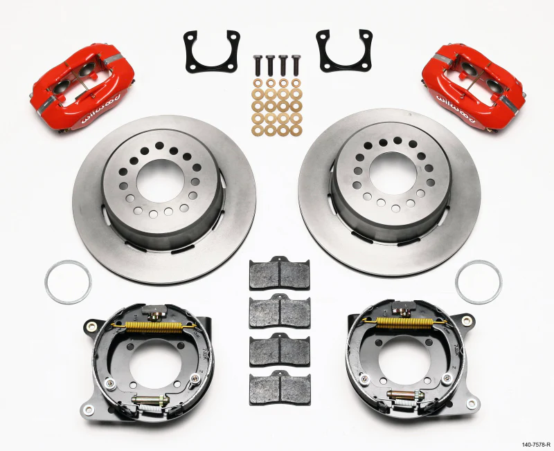 Wilwood Forged Dynalite P/S Park Brake Kit Red Chevy 12 Bolt-Spec 3.15in Bearing