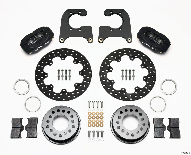 Wilwood Forged Dynalite Rear Drag Kit Drilled Rotor Ford 8.8 Special w/2.50in Offset-5 Lug