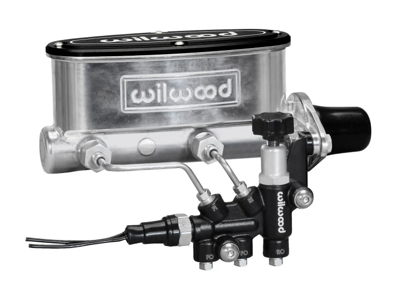 Wilwood HV Tandem M/C Kit w L/H Bracket & Prop Valve - 1in Bore Ball Burnished - Image 2