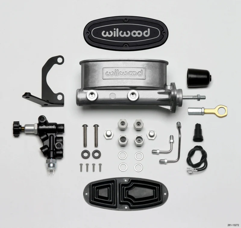 Wilwood HV Tandem M/C Kit w L/H Bracket & Prop Valve - 7/8in Bore-W/Pushrod - Early Mustang - Image 2