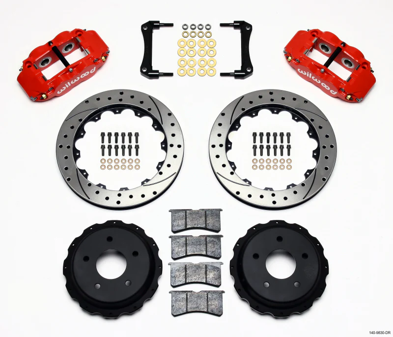 Wilwood Narrow Superlite 4R Rear Kit 12.88in Drilled Red 98-02 Camaro/Firebird