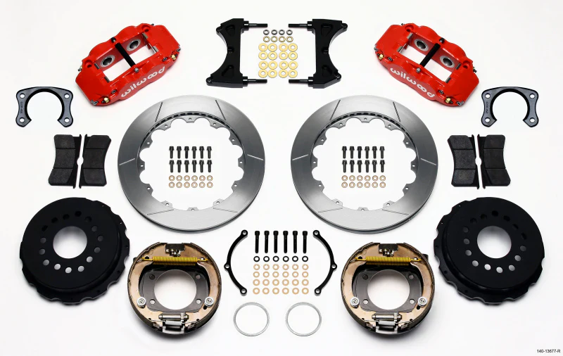 Wilwood Narrow Superlite 4R Rear P-Brk Kit 12.88in Red Big Ford New Style 2.50in Off Stag Mount