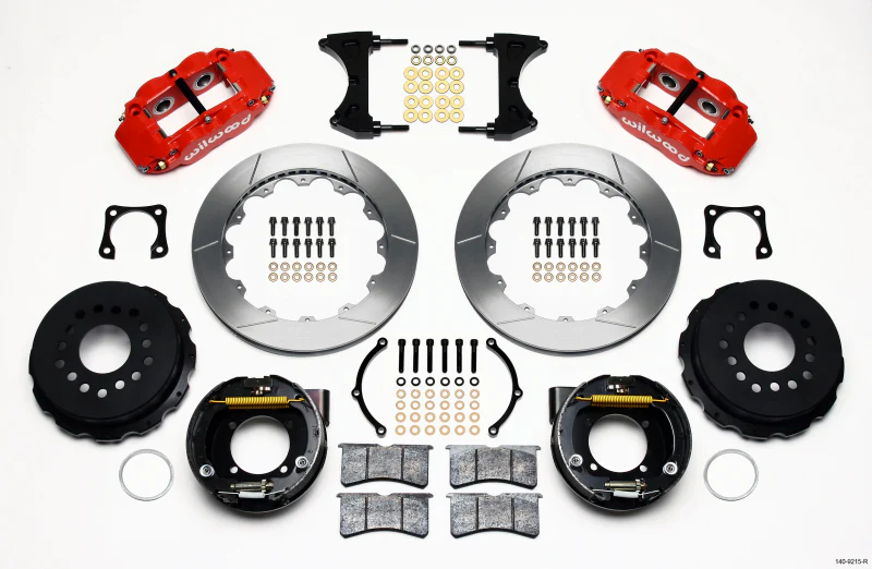 Wilwood Narrow Superlite 4R Rear P-Brk Kit 12.88in Red Chevy 12 Bolt-Spec 3.15in Bearing