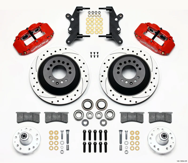 Wilwood Narrow Superlite 6R Frt Hub & 1PC Rtr Kit 12.88in Drilled -Red 60-68 Ford/Mercury Full Size
