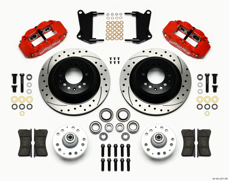 Wilwood Narrow Superlite 6R Front Hub & 1PC Rtr Kit 12.88in Drilled -Red 67-69 Camaro 64-72 Nova