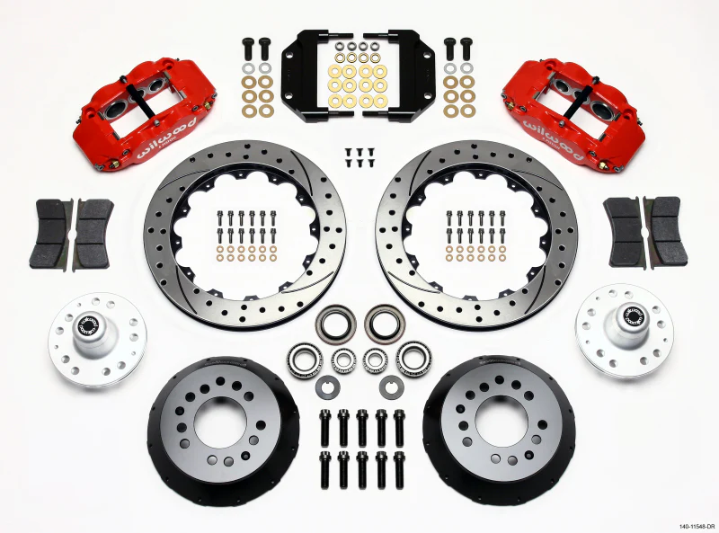 Wilwood Narrow Superlite 6R Front Hub Kit 12.88in Drill Red Magnum Force Drop Spindle