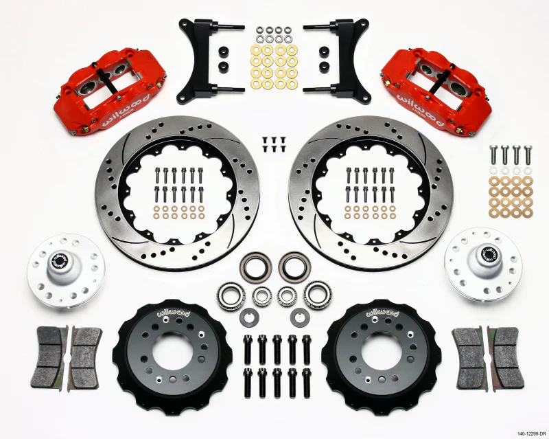 Wilwood Narrow Superlite 6R Front Hub Kit 14.00in Drill Red 79-87 GM G Body - Image 2