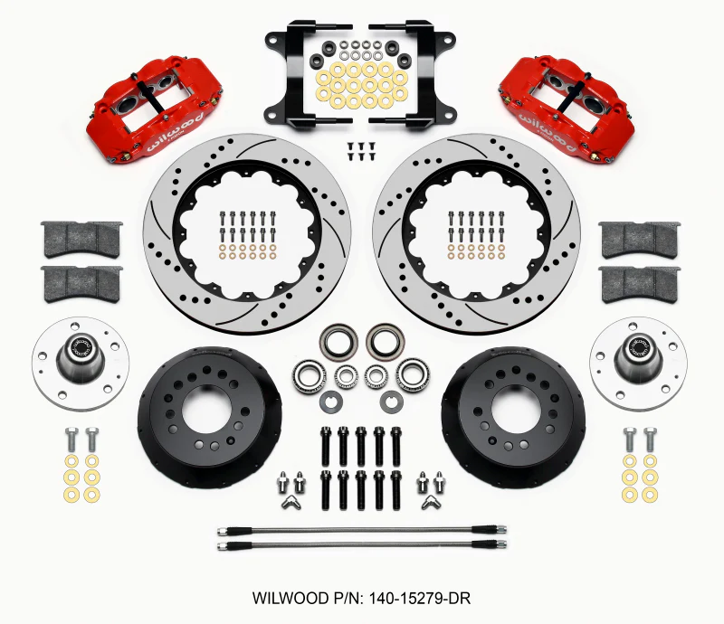Wilwood Narrow Superlite 6R Front Hub Kit 14.00in Drill Red 82-92 Camaro//Firebird
