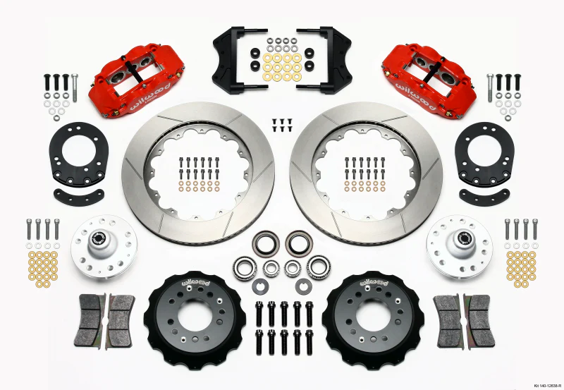 Wilwood Narrow Superlite 6R Front Hub Kit 14.00in Red 1965-1969 Mustang Drum Spindle