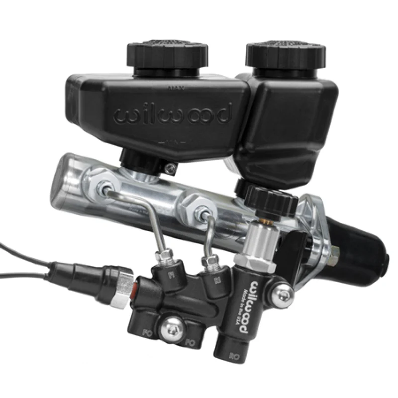 Wilwood Remote Tandem M/C Kit w/Bracket and Valve - 1in Bore Black