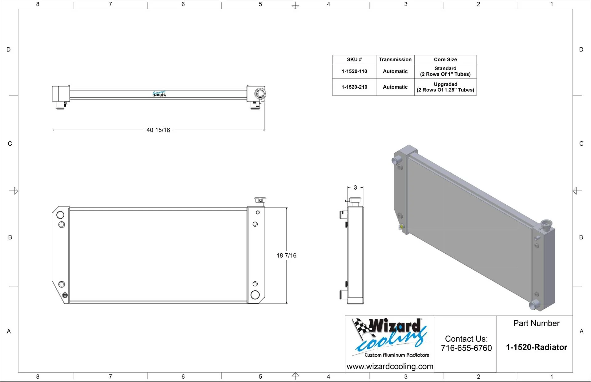 Wizard Cooling Radiator - 88-98 GM Truck / 92-99 SUV - Image 3