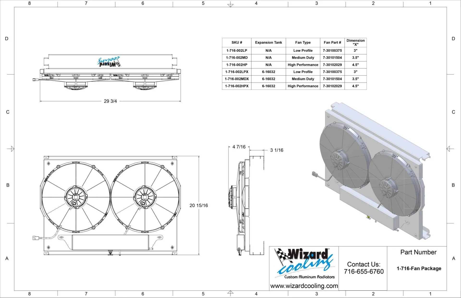 Wizard Cooling Radiator / Fans, LS Swap - 73-87 C10 / 73-91 SUV - Image 12